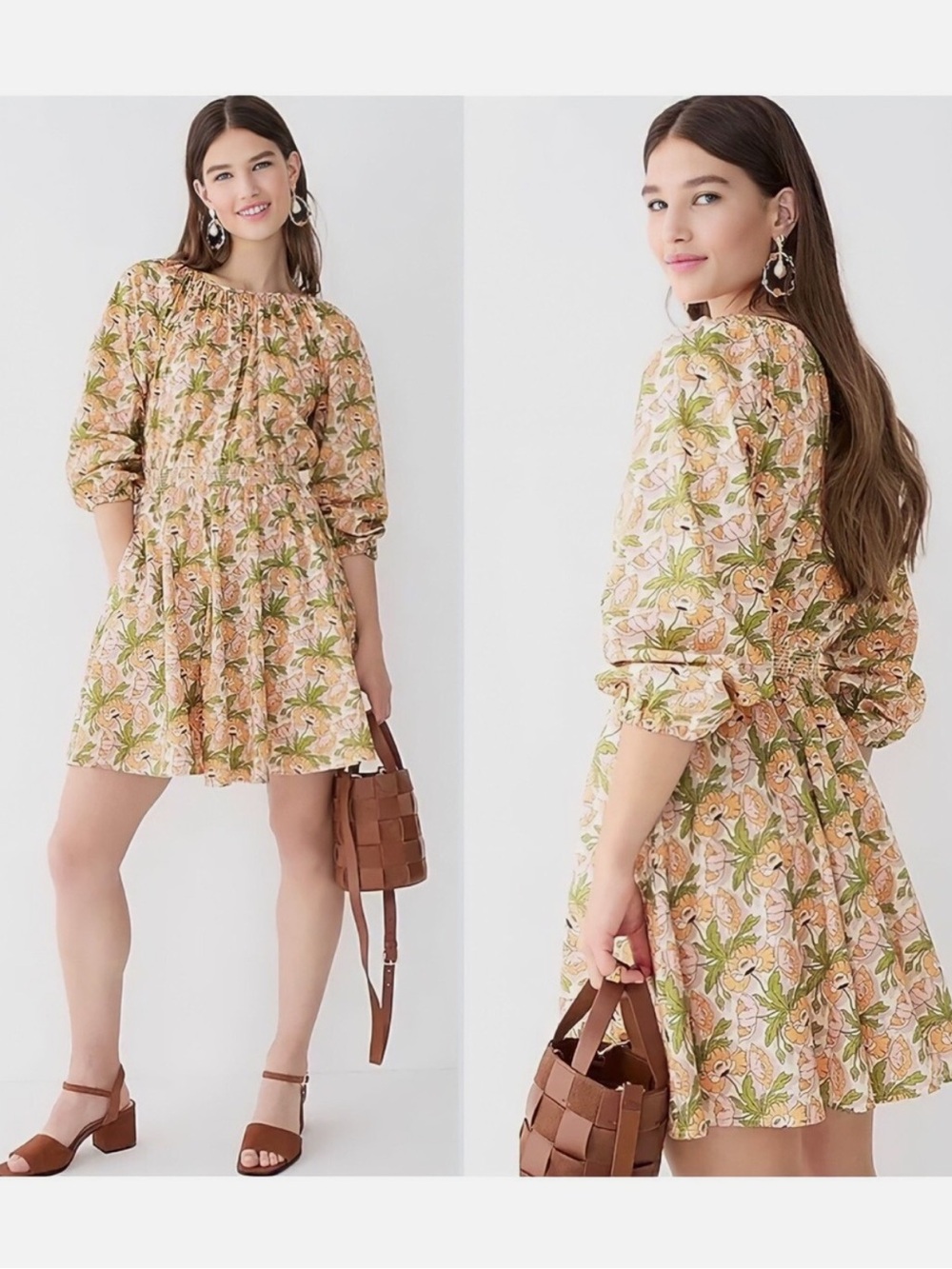 J. Crew Liberty Smocked-waist mini dress in Butterfield Poppy fabric